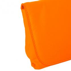 Pre Owned Marc by Marc Jacobs Katie Neon Orange Leather Clutch