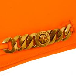 Pre Owned Marc by Marc Jacobs Katie Neon Orange Leather Clutch