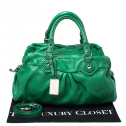Pre Owned Marc by Marc Jacobs Green Leather Classic Q Groove Shoulder Bag