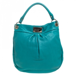 Pre Owned Marc by Marc Jacobs Turquoise Leather Classic Q Hillier Hobo