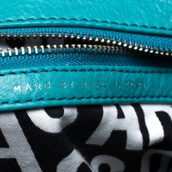 Pre Owned Marc by Marc Jacobs Turquoise Leather Classic Q Hillier Hobo