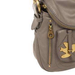 Pre Owned Marc by Marc Jacobs Black Petal To The Metal Natasha Flap Crossbody Bag