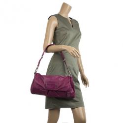 Pre Owned Marc by Marc Jacobs Purple Leather Dr. Q Convertible Clutch