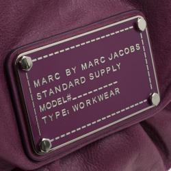 Pre Owned Marc by Marc Jacobs Purple Leather Dr. Q Convertible Clutch
