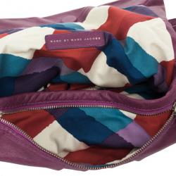 Pre Owned Marc by Marc Jacobs Purple Leather Dr. Q Convertible Clutch