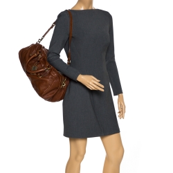 Pre Owned حقيبة مارك باي مارك جاكوبس Q بيبي غروفي جلد بنية 