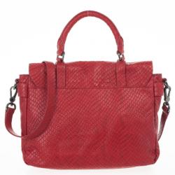 Marc by Marc Red Werdie Snake-Effect Leather Messenger Bag