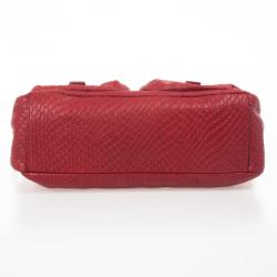 Marc by Marc Red Werdie Snake-Effect Leather Messenger Bag