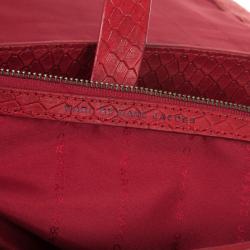 Marc by Marc Red Werdie Snake-Effect Leather Messenger Bag