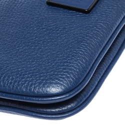 مملوكة مسبقًا Marc By Marc Jacobs Royal Blue Leather Ligero Double Percy Crossbody Bag