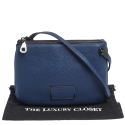 مملوكة مسبقًا Marc By Marc Jacobs Royal Blue Leather Ligero Double Percy Crossbody Bag
