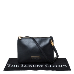 Pre Owned Marc By Marc Jacobs Black Leather Ligero Double Percy Crossbody Bag