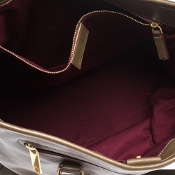 Pre Owned Marc by Marc Jacobs Olive Green Leather Front Zip Pocket Tote