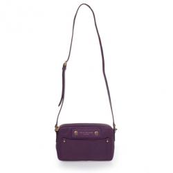 Pre Owned Marc by Marc Jacobs Dark Magenta Preppy Leather Camera Bag