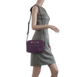 Pre Owned Marc by Marc Jacobs Dark Magenta Preppy Leather Camera Bag