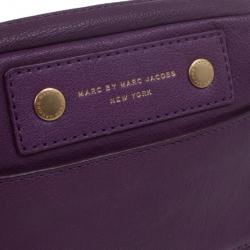 Pre Owned Marc by Marc Jacobs Dark Magenta Preppy Leather Camera Bag