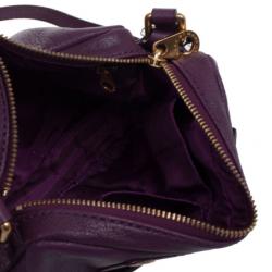Pre Owned Marc by Marc Jacobs Dark Magenta Preppy Leather Camera Bag