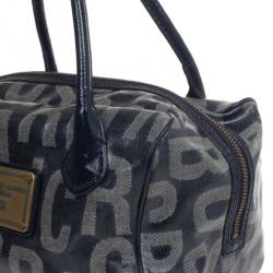 Pre Owned Marc by Marc Jacobs Patent Monogram Denim satchel