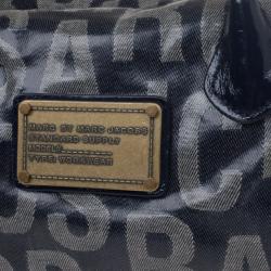 Pre Owned Marc by Marc Jacobs Patent Monogram Denim satchel