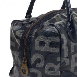 Pre Owned Marc by Marc Jacobs Patent Monogram Denim satchel