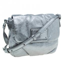 Pre Owned Marc by Marc Jacobs Silver Leather Isabelle Cross Body Bag