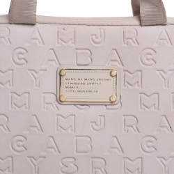 Pre Owned Marc by Marc Jacobs Beige Dreamy Logo Fabric Laptop Bag