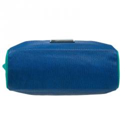 Pre Owned Marc by Marc Jacobs Blue/Green Lizard Stamped Leather Take Me Tote