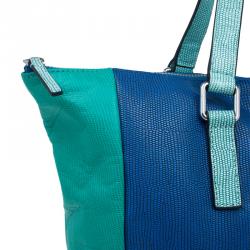 Pre Owned Marc by Marc Jacobs Blue/Green Lizard Stamped Leather Take Me Tote