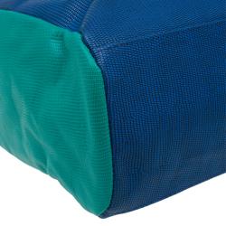 Pre Owned Marc by Marc Jacobs Blue/Green Lizard Stamped Leather Take Me Tote