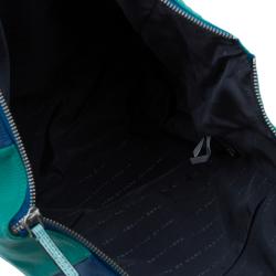 Pre Owned Marc by Marc Jacobs Blue/Green Lizard Stamped Leather Take Me Tote