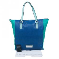 Pre Owned Marc by Marc Jacobs Blue/Green Lizard Stamped Leather Take Me Tote