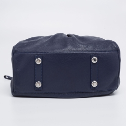 Pre Owned Marc by Marc Jacobs Navy Blue Leather Classic Q Baby Groovee Bag