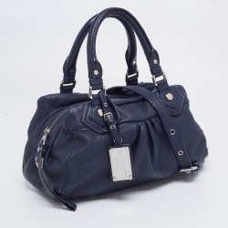 Pre Owned Marc by Marc Jacobs Navy Blue Leather Classic Q Baby Groovee Bag