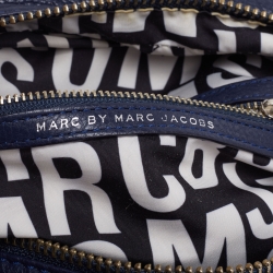 Pre Owned Marc by Marc Jacobs Navy Blue Leather Classic Q Baby Groovee Bag