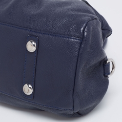 Pre Owned Marc by Marc Jacobs Navy Blue Leather Classic Q Baby Groovee Bag