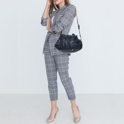 Pre Owned Marc by Marc Jacobs Navy Blue Leather Classic Q Baby Groovee Bag