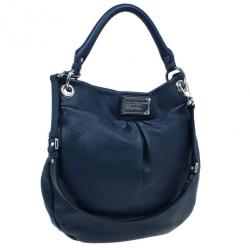 Pre Owned Marc by Marc Jacobs Blue Leather Classic Q Hillier Hobo