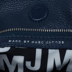 Pre Owned Marc by Marc Jacobs Blue Leather Classic Q Hillier Hobo