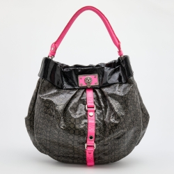 Pre Owned Marc by Marc Jacobs Multicolor Coated Fabric and Patent Leather Lil Riz Hobo