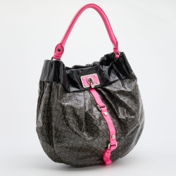 Pre Owned Marc by Marc Jacobs Multicolor Coated Fabric and Patent Leather Lil Riz Hobo