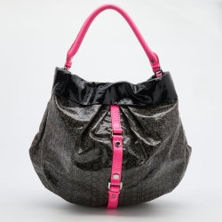 Pre Owned Marc by Marc Jacobs Multicolor Coated Fabric and Patent Leather Lil Riz Hobo