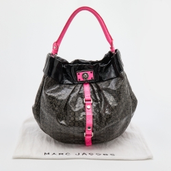 Pre Owned Marc by Marc Jacobs Multicolor Coated Fabric and Patent Leather Lil Riz Hobo
