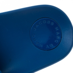 مملوكة مسبقًا حذاء سلايدز مارك باي مارك جاكوبس فلات نقطة فرو أرنب أزرق مقاس 36