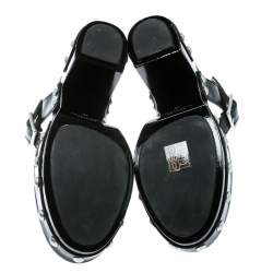 مملوكة مسبقًا Marc by Marc Jacobs Black Leather Kiki Ankle Strap Platform Clogs Size 38