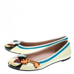 Pre Owned حذاء فلات باليه مارك باي مارك جاكوبس جلد لامع متعدد الألوان مقاس 38.5