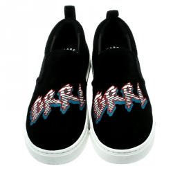 Pre Owned Marc By Marc Jacobs Black Suede GRRL Slip On Sneakers Size 35