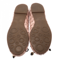 Pre Owned Marc by Marc Jacobs Pink Python Leather Bow Ballet Flats SIze 38.5