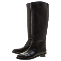 Pre Owned بوت مارك باي مارك جاكوبس جلد أسود بطول الركبة مقاس 37