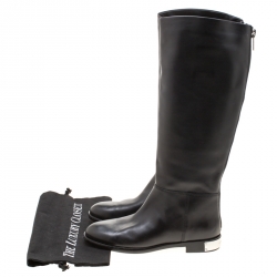 Marc By Marc Jacobs Black Leather Kip Knee High Boots Size 37