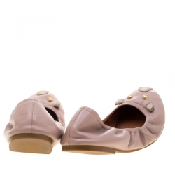 Pre Owned حذاء فلات مارك باي مارك جاكوبس ماوس جلد وردي مقاس 40